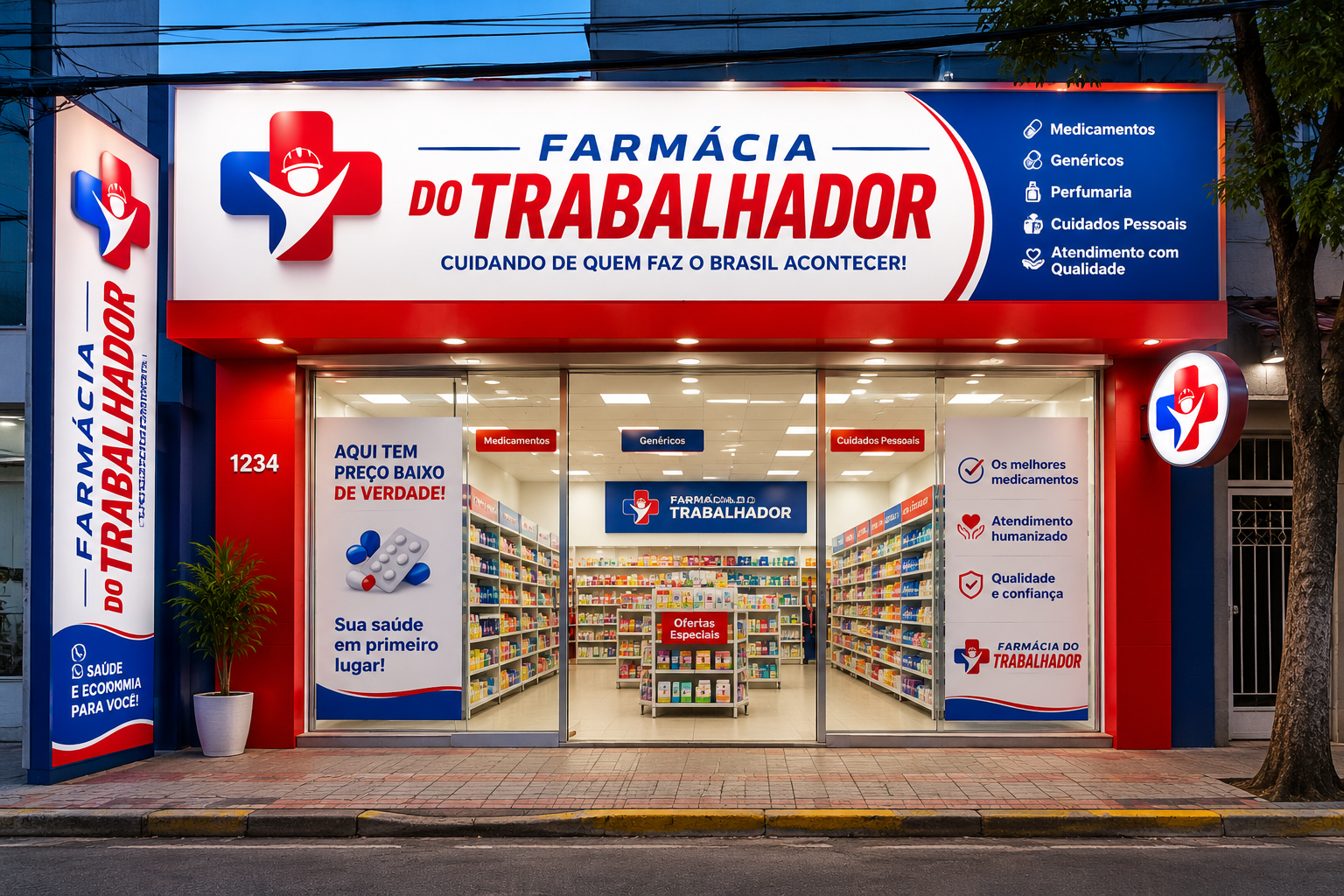 Farmacêutica atendendo cliente com atenção e cuidado